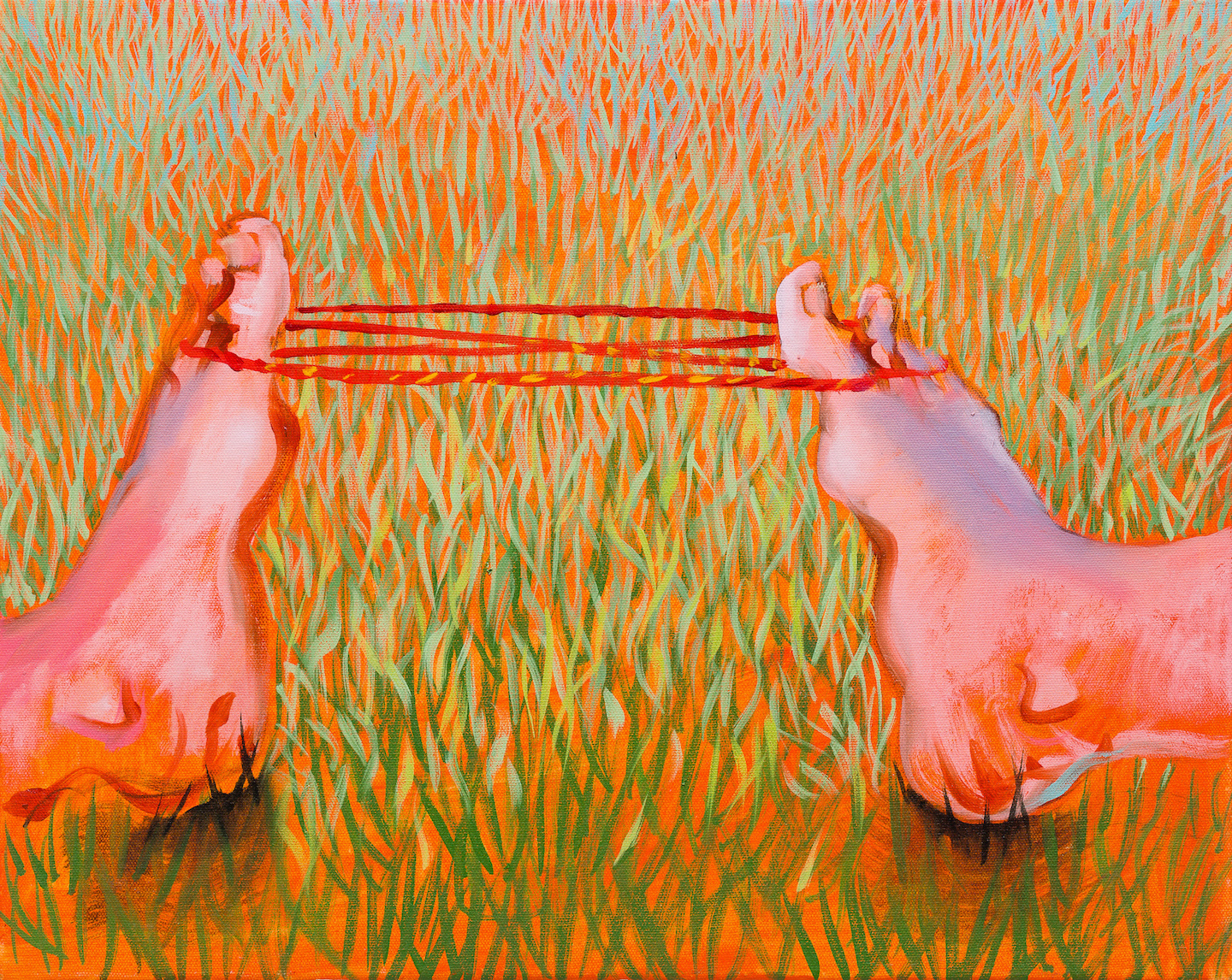 Cat's Cradle with Feet (oil on linen 40x50cm)